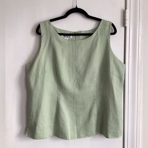 Promise Collection vintage classic women top 100% Linen size:1X